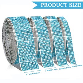 EANLOLY 4 Rollen Selbstklebende Kristall Strass, Strasssteine Band Selbstklebend DIY Diamant Bling Band für Kunsthandwerk Event Party (Kristall AB)