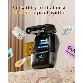 Label Maker - Phomemo M110 Portable Bluetooth Thermal Mini Label Maker Machinewith Tape, Sticker Maker, Barcode Printer for Clothing, Jewelry, Retail, Mailing, Compatible with Android & iOS System