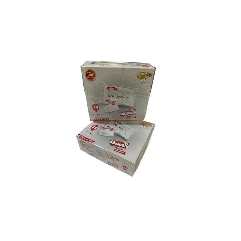Halal Chewing Gum Sharawi (Mastic) Flavor 100 Pouches x 2pcs