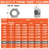 3/8"-16 Inch Lock Nuts -12Pack Nylon Insert Hex Locknuts,304 Stainless