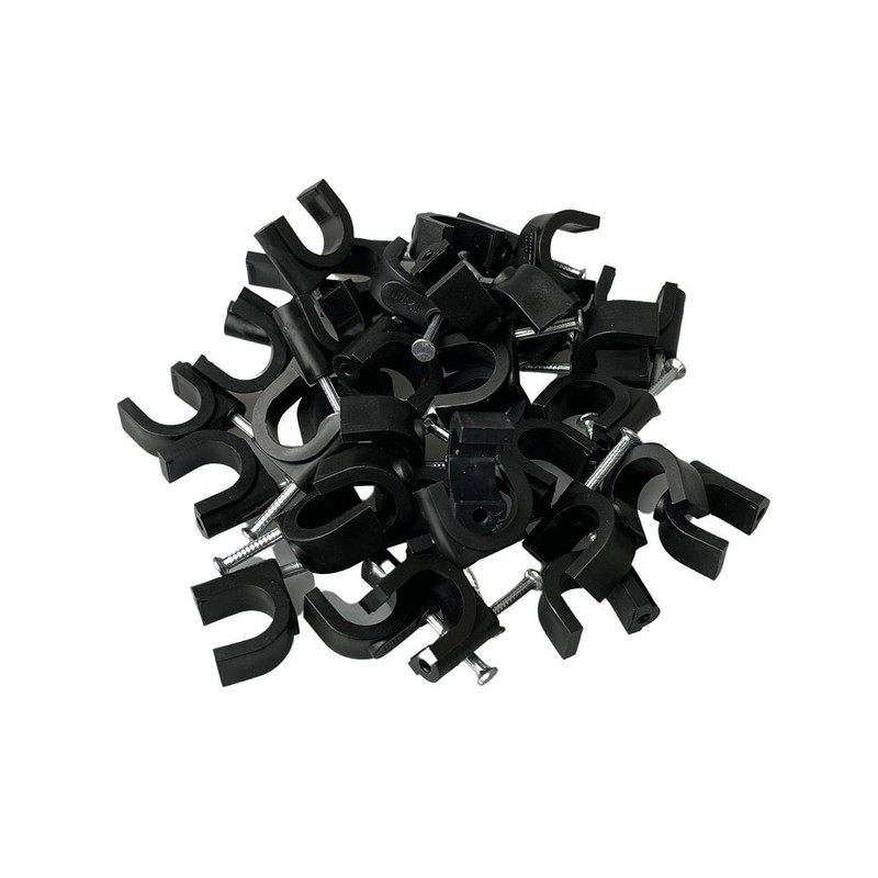 280 Pcs 12mm Type K Black Round Cable Clips