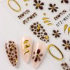 Fall Nail Art Stickers Decals Leopard Nail Decals 4PCS 3D