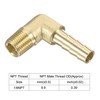 sourcing map Brass Hose Barb Fitting Elbow 1/4 Inch x