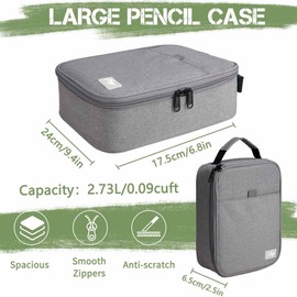 Kasqo - Estuche grande para lápices con 54 ranuras de gran capacidad, portátil, para guardar artículos de papelería, bolígrafos, bolsa, múltiples compartimentos, para escuela, oficina, universidad, estudiantes, adultos y adolescentes