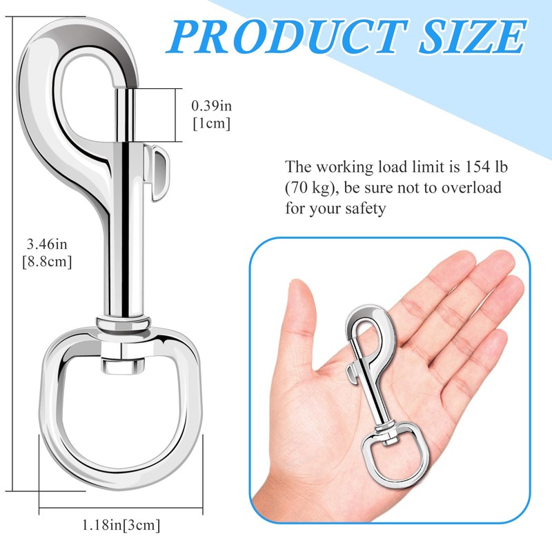ERKOON 3.5 Inch Swivel Eye Bolt Snap Hooks 154Lbs Load