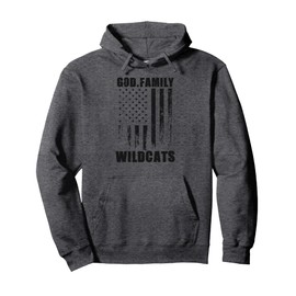 Maxwell Public Wildcats God. Family. Vintage USA Flag Pullover Hoodie