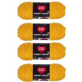 Bulk Buy: Red Heart Super Saver (4-Pack) (Saffron, 7 oz Each Skein)