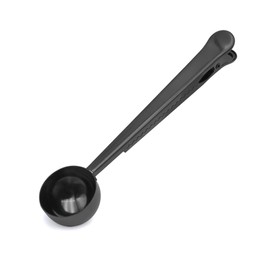 LICQIC Coffee Scoop with Bag Clip, for Sealing and Measuring Coffee, Stainless Steel, 1 Pcs Black