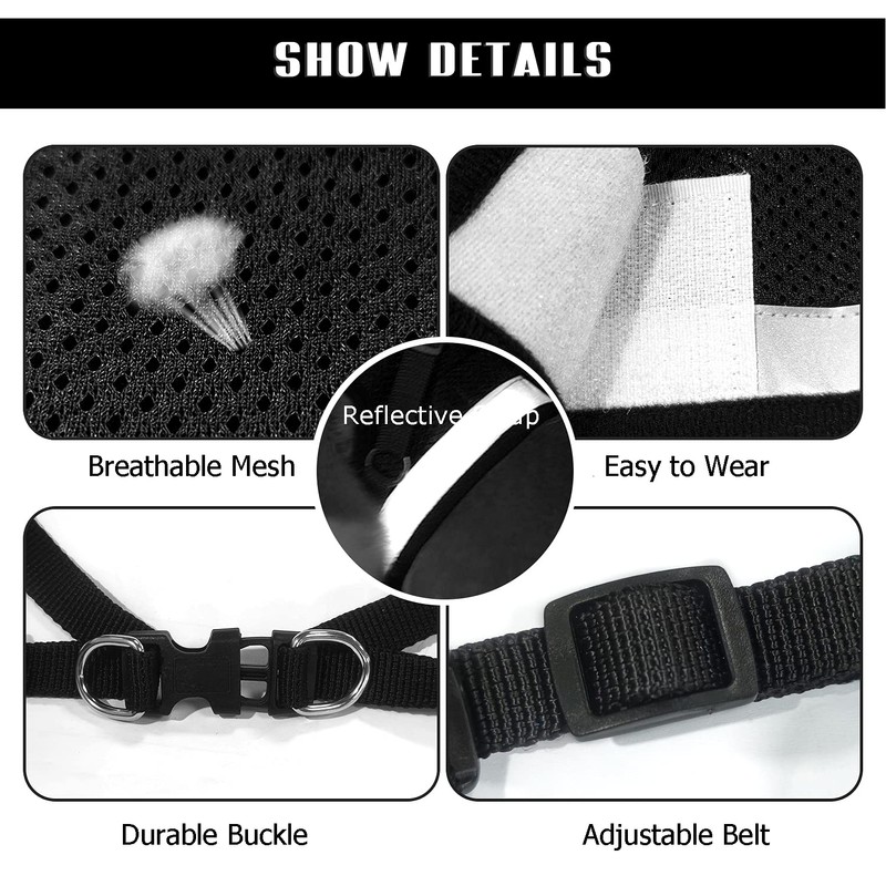 FeiLuo Dog Harness and Lead Set, Soft Mesh Padded Harness