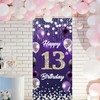 Happy 13th Birthday Backdrop Banner Purple Theme Background with Shiny