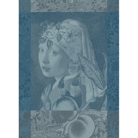 Garnier Thiebaut 44259 Tea Towel Femme A La Perle Bleu 56 X77Cm Cotton