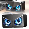 1 Pair Desktop Computer Speaker Multifunction Stylish Strong Bass 4D