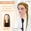 Hairdressing Head Makeup Head with Doll Head Stand, 80% Real