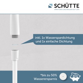 SCHÜTTE Capri Hand Shower with Velvet Jet Technology, Shower Head with Over 300 Nozzles and 3 Adjustable Jet Types, Anti-limescale Shower Head for the Shower, White