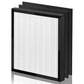 Nisreen WK01234QPC Filter Replacement Kit Compatible with Oreck Air Pu-rifier WK01234QPC Air Filter, Fits WK10002QPC and Plus Pet WK10052QPC Models, Contains 1 HEPA Filter & 2 Carbon Pre-Filters