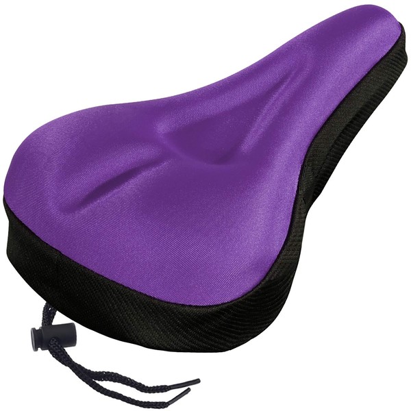 Zacro Gel Bike Seat Cover - Soft Bike Cushion Seat Cover with Water&Dust Resistant Cover-Exercise Bike Seat Cushion for Women Men Comfort-Compatible with Peloton, Spin Bike, Indoor Outdoor Cycling