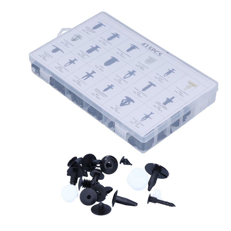 415pcs Car Retainer Clips Auto Plastic Fasteners 18 Kinds Push