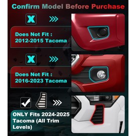 LED Fog Lights for Toyota Tacoma 2024 2025 Fang Light DRL Daytime Running Lamp Amber Turn Signal Front Bumper Headlight Trim, 4th Gen Tacoma Accessories (Sleek Style)