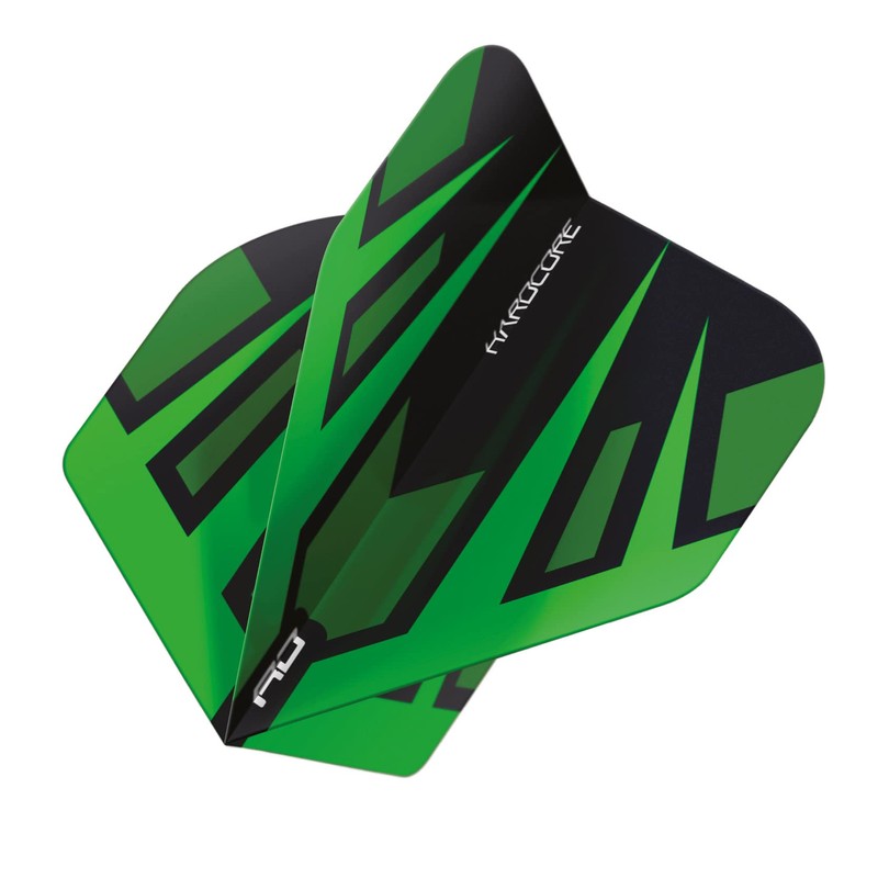 RED DRAGON Hardcore Radical Green & Black Fan Dart Flights
