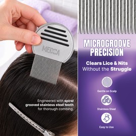 Lice Comb - Professional Stainless Steel Comb for Head Lice Treatment