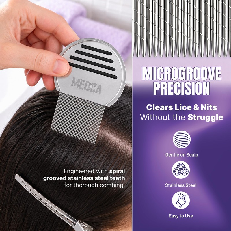 Lice Comb - Professional Stainless Steel Comb for Head Lice