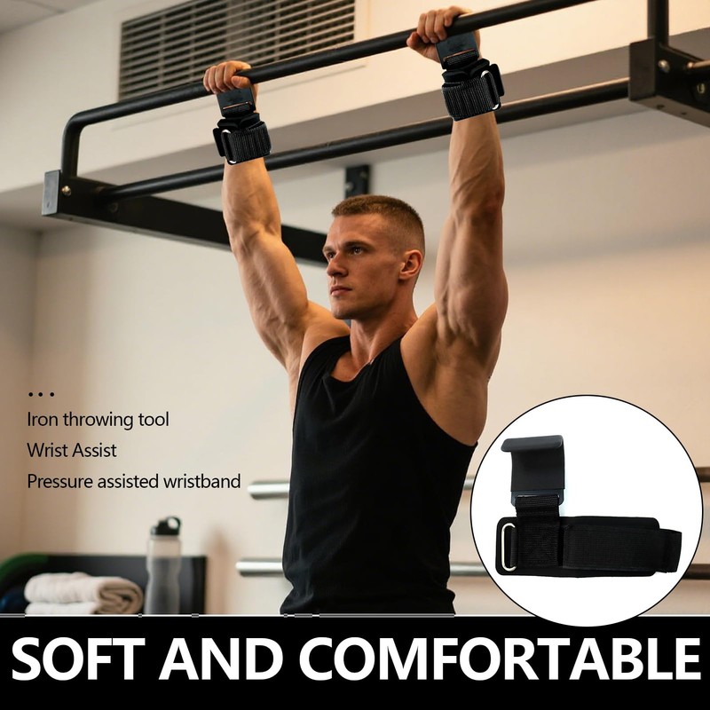 Weight Lifting Hooks Pair Wrist Supports Non-Slip for Gym Grips