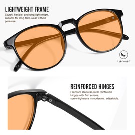 logclub Blue Light Glasses For Woman/Men Blue Light Blocking Glasses, Retro Round Anti Eyestrain Computer Glasses Gaming Glasses