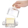 Frcctre 2 Pack Glass Butter Dish, Small Glass Butter Keeper