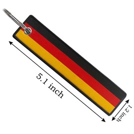 FHZJKJX 3 Pack Germany Flag Keychain Tag with Key Ring - Keys, Cars, Motorcycles, Backpacks, Luggage and Gifts - EDC