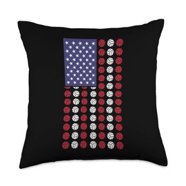 Volleyball Player American Flag Cool Sports Lovers Gifts Throw Pillow