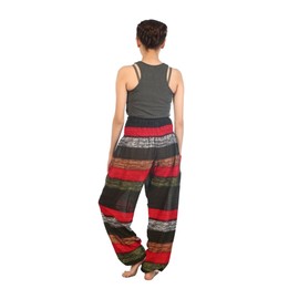 LOFBAZ Harem Pants for Women Yoga Boho Hippie Clothing Bohemian Palazzo Beach Maternity Pajama Gypsy Indian Travel Clothes Colourful 2 Earth L