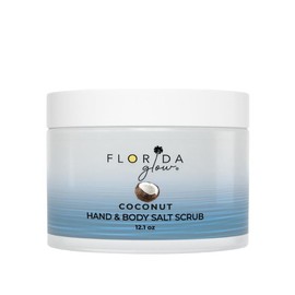 Florida Glow Original Salt Body Scrub, Polish Infused with Marine Algae, Coconut Oil for Exfoliating Face and Body Exfoliator  - Coconut Scent  12.1oz - Size: 3.3 oz