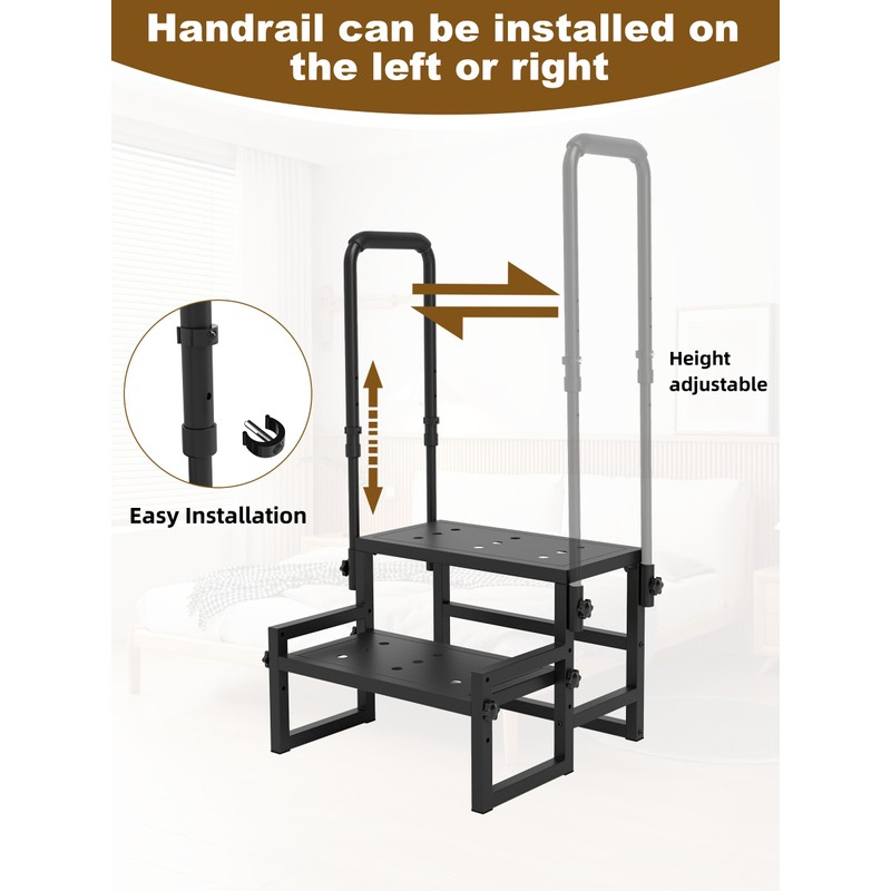 Heavy Duty 2 Step Stool for Adults, Step Stool with