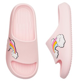 WateLves Children's Bathing Slippers, Girls and Boys, Shower Bathing Shoes, Beach Slippers, Soft Thick Sole, Non-Slip Slippers for Indoor and Outdoor Use, rainbow