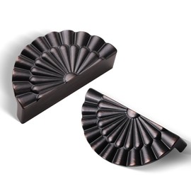 Yagman Oil Rubbed Bronze Cabinet Pulls 6 Pack 3 Inch Modern Drawer Handles Kitchen Cupboard Half Moon Bathroom Dresser Sunflower Cup Pulls SH-ORB76-6