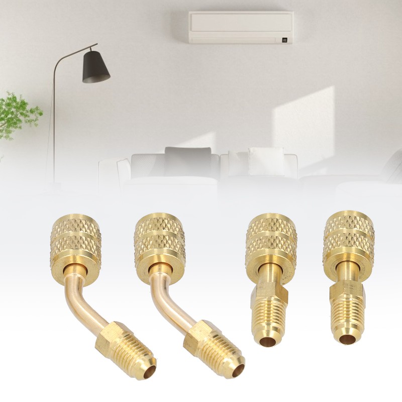 4Pcs 1/4SAE to 5/16SAE Conversion Head Refrigerant Charging Adapter for