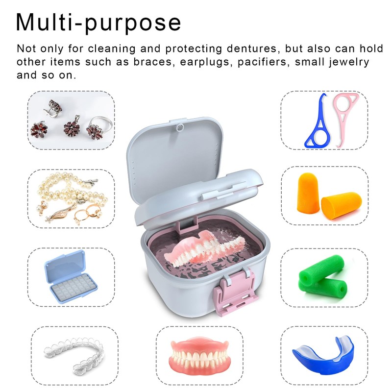 BVN Leakproof Denture Cup, Upgraded Carrying Storage, Denture Cup for