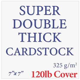 50 Sheets of Thick Heavy Duty 120lb Cover Square Cardstock - 7" x 7" Bright White - 325gsm 15pt Thick Paper - Index, Flash & Post Card Stock