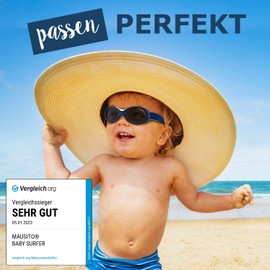 Mausito Baby Sunglasses 0-1.5 Years Boys & Girls I Comparison Winner Sunglasses Baby BPA-Free I 100% UV Protection I Flexible & Adjustable Strap I European Design Baby Sunglasses, Navy-white