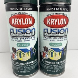 Krylon Fusion For Plastic Gloss Hunter Green 2324 Lot Of 2 Cans New Old Stock