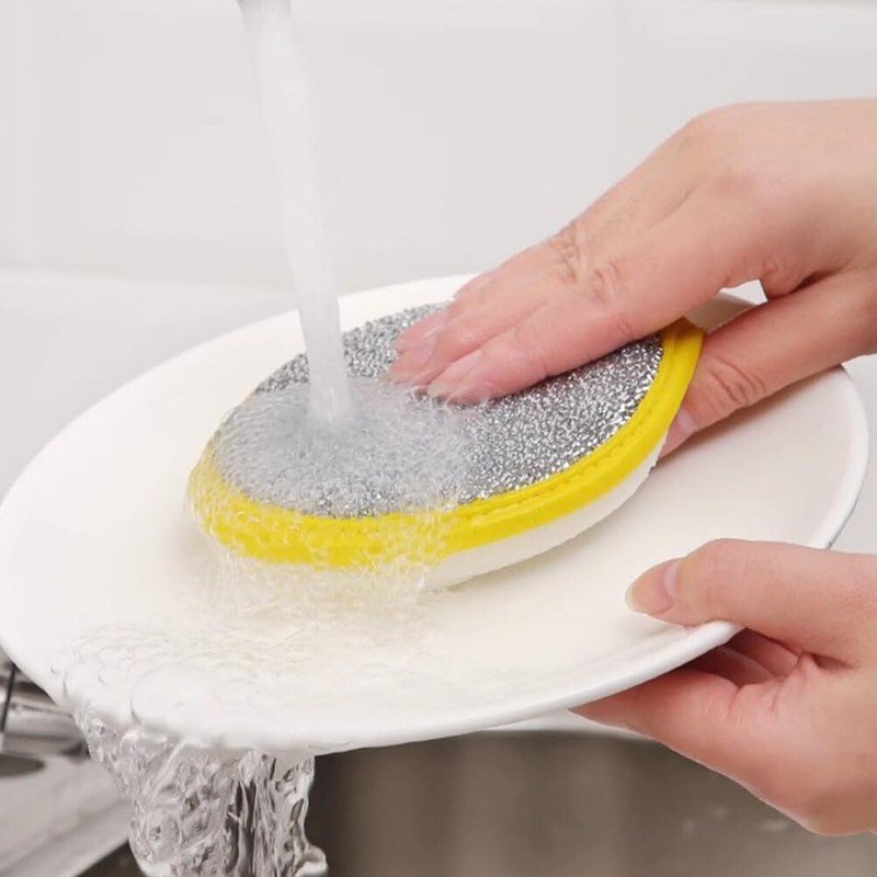 Dishes Scrub Sponges, 20pcs Double-Side Kitchen Scouring Pads Non Scratch