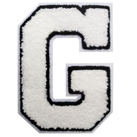 Iron on Letter Patch 3Pcs Varsity Letter Patches 4.5 inch Chenille Letters for Clothing Backpacks Team Costume Decoration White G