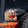 2pcs 5.12''x4.72'' Cute Cartoon Ladybug with Flowers Car Bumper Window