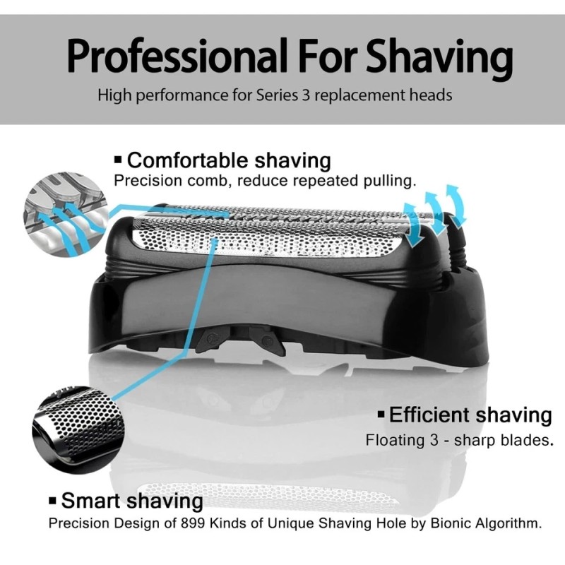 VIDSA Braun Series 3 Replacement Shaver Head 2-Pack Compatible S3