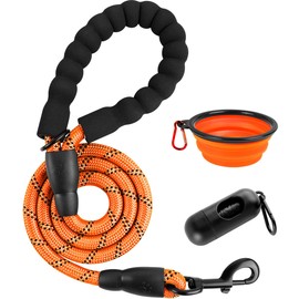 BARKBAY Dog Leashes for Large Dogs Heavy Duty Dog Leash 4/5/6 FT with Comfortable Padded Handle and Highly Reflective Threads for Medium Large Dogs Walking Training Running (4FT-1/2'',Orange)