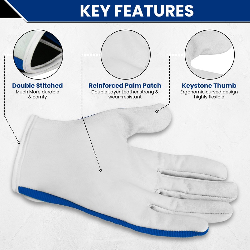 STONELIGHT Unisex Gardening Gloves Made with Leather & Spandex -
