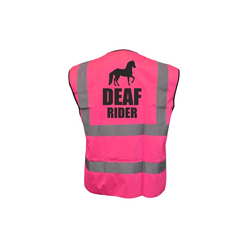 Equestrian DEAF RIDER Hi Viz Vis Vest Horse Riding Reflective