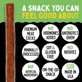 7 Flavor Variety Meat Sticks. No Added Nitrates, Gluten, Soy, MSG, Dairy, Nuts. 5 Grass-fed Beef Flavors, 1 Free-range Turkey Flavor & 1 Natural Pork Flavor (2 of Each, 14-cnt, 1-oz Stick)