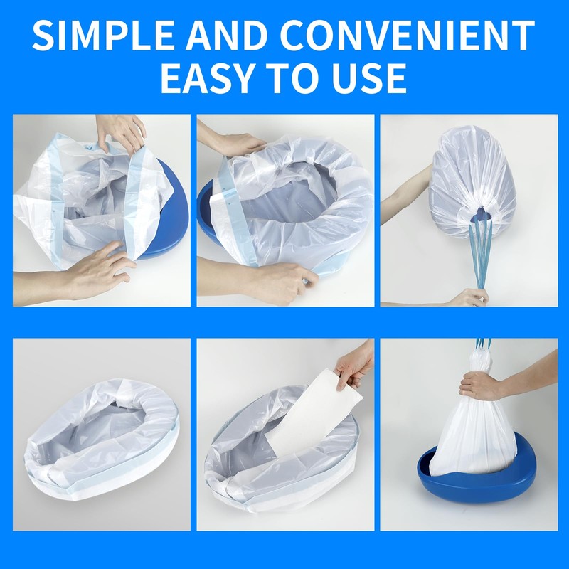 Bed pan Set Includes 30 Super Absorbent Pads, 40 Disposable
