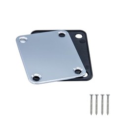 Tutuxio Metal Neck Plate with 4 Mounting Screws, Neck Joint Connecting Strengthen Plate Compatible with Strat Tele Style Electric Guitar Parts Replacement
